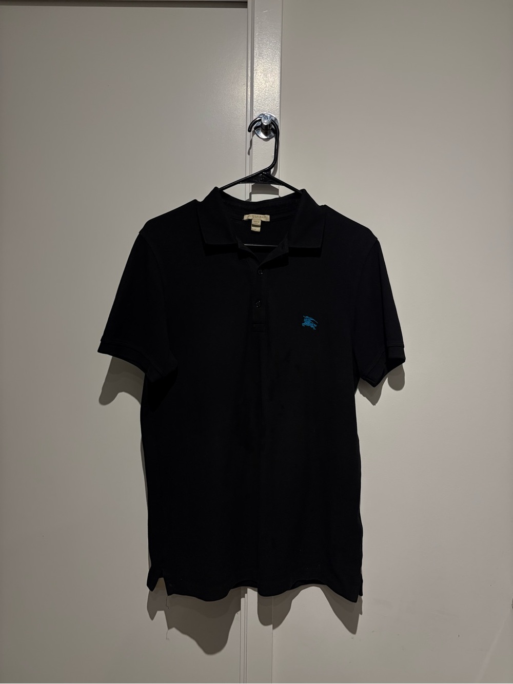 Burberry Black Polo with Blue Logo